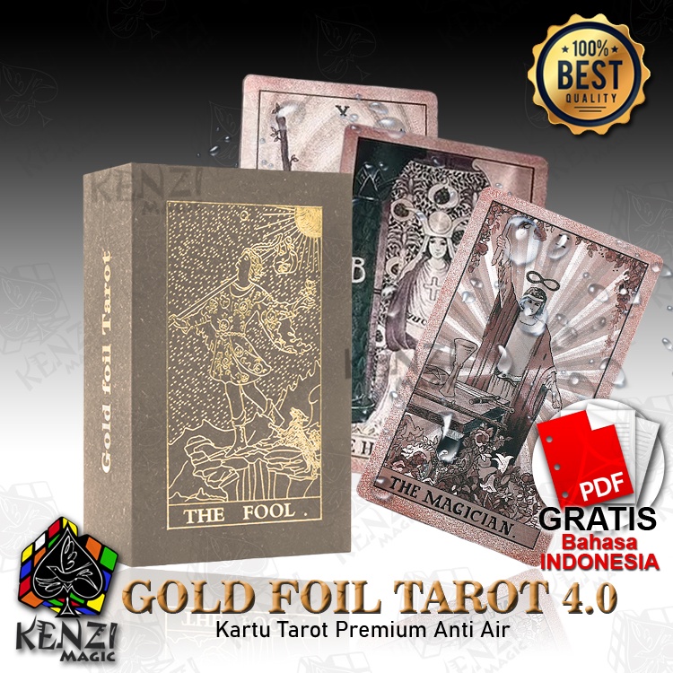 Kartu Tarot Neo Rider Waite Anti Air PVC Waterproof Gold Foil 4.0