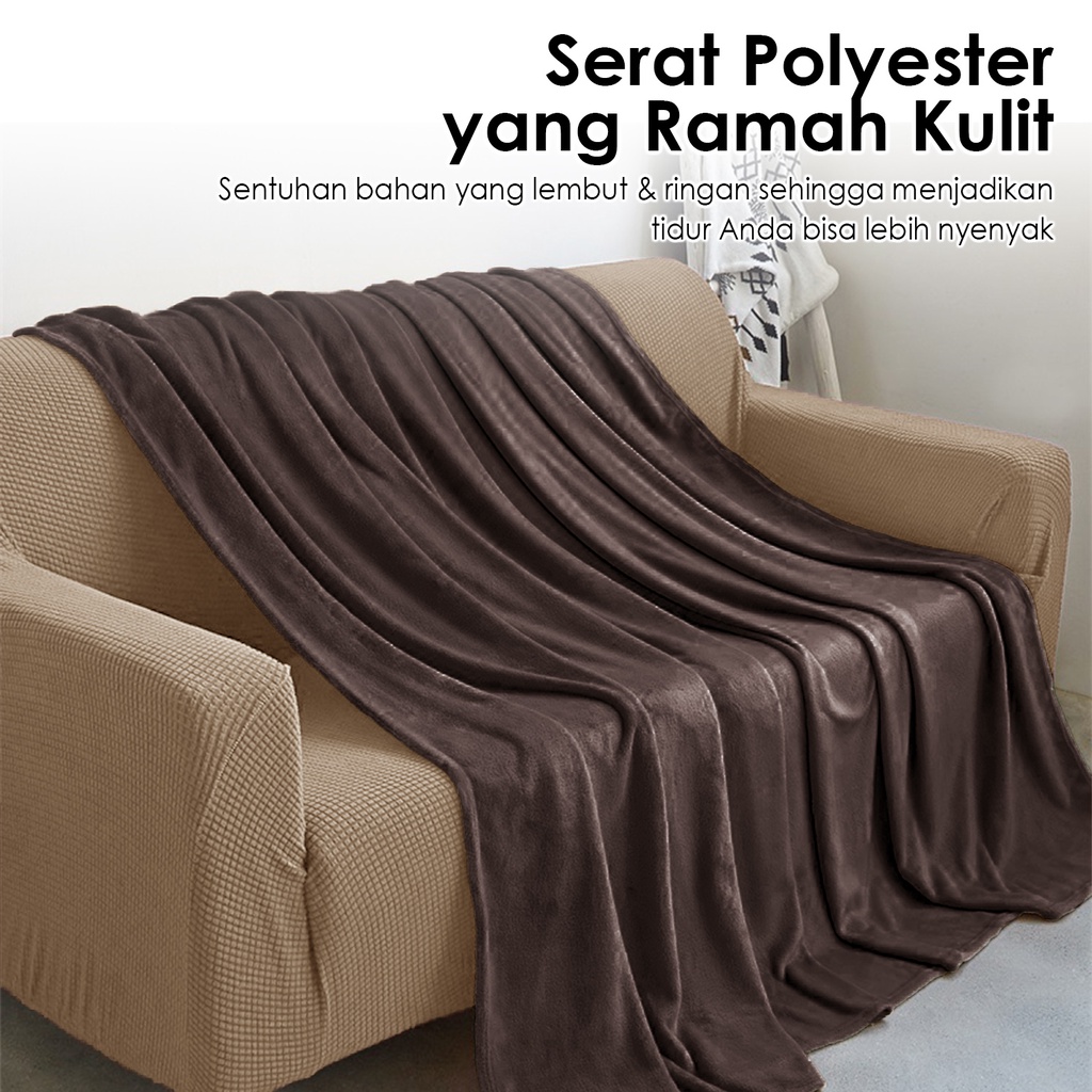 Selimut Polos Super King Jumbo Tebal Bulu Halus Lembut Dewasa Ukuran 200x230cm Bahan Polyester Premium Perlengkapan Tidur Rumah Tangga Import Terbaru - CS - Luckystar