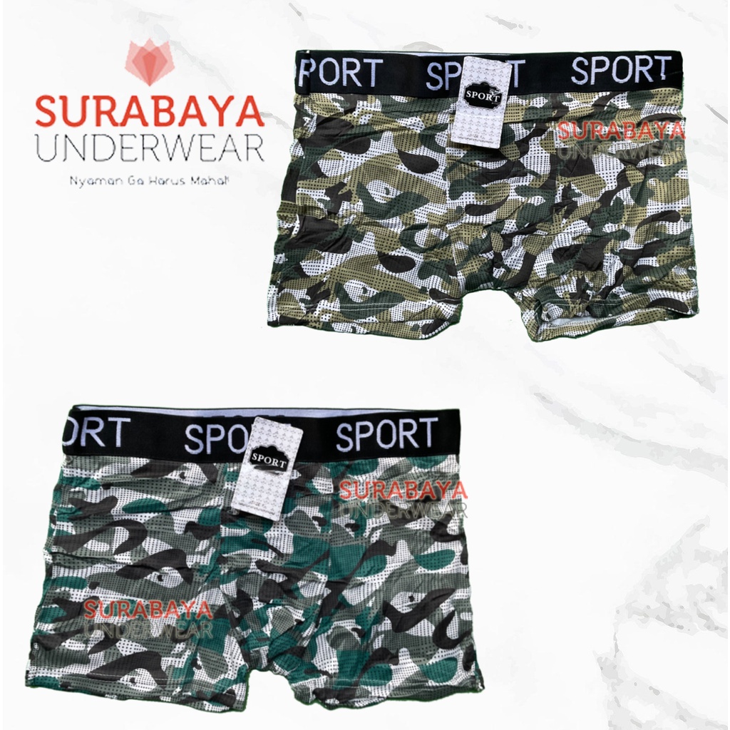 BOXER PRIA MOTIF ARMY MERK SPORTS