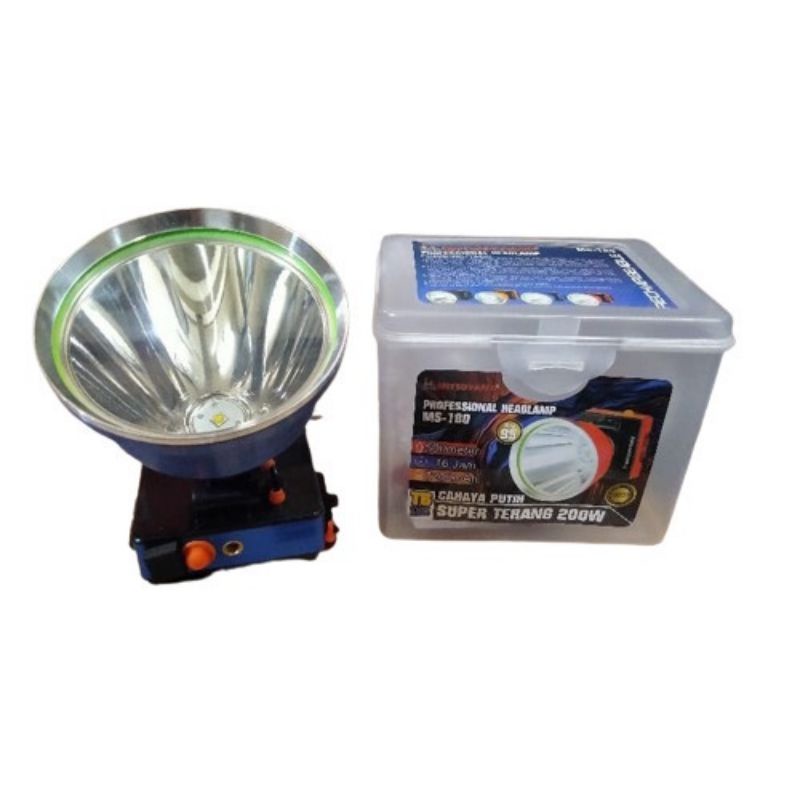 Senter kepala Mitsuyama Ms-180p 200 watt cahaya putih super terang
