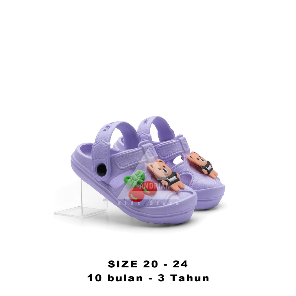 Sandal baim anak perempuan baby girls 1 - 3 tahun dengan karakter menyala