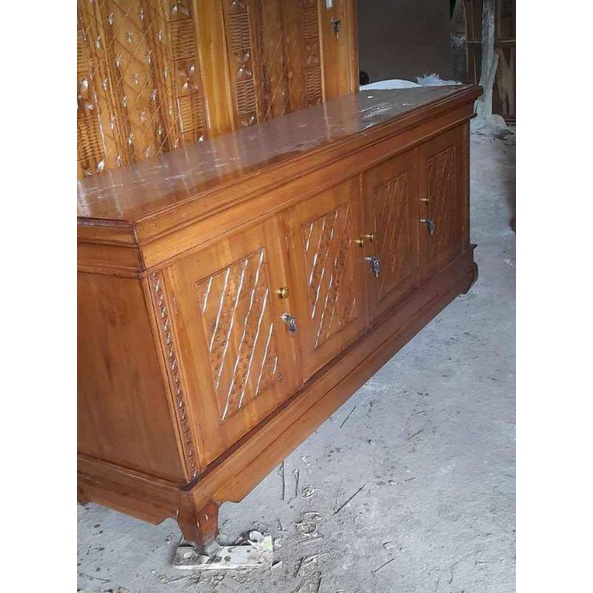 bufet tv datar pintu 4 jati berkualitas