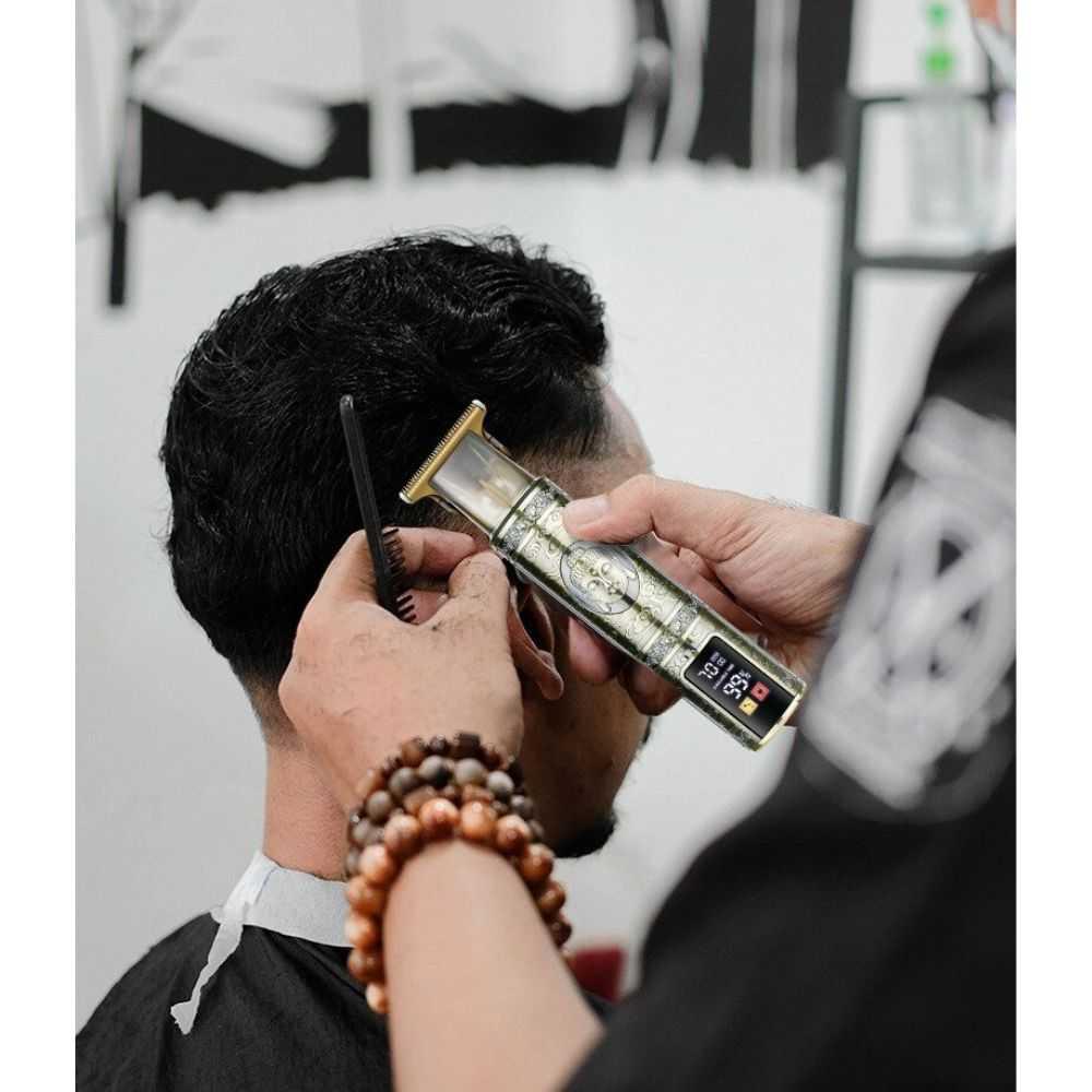 Alat Cukur Rambut Elektrik Hair Clipper Trimmer Model Buddha - T9 - Golden