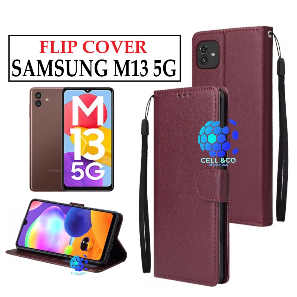 FLIP COVER NEW SAMSUNG M13 5G LEATHER WALLET PREMIUM FLIP CASE BUKA TUTUP KESING HP CASING FLIP CASE WALLET SAMSUNG M13 5G