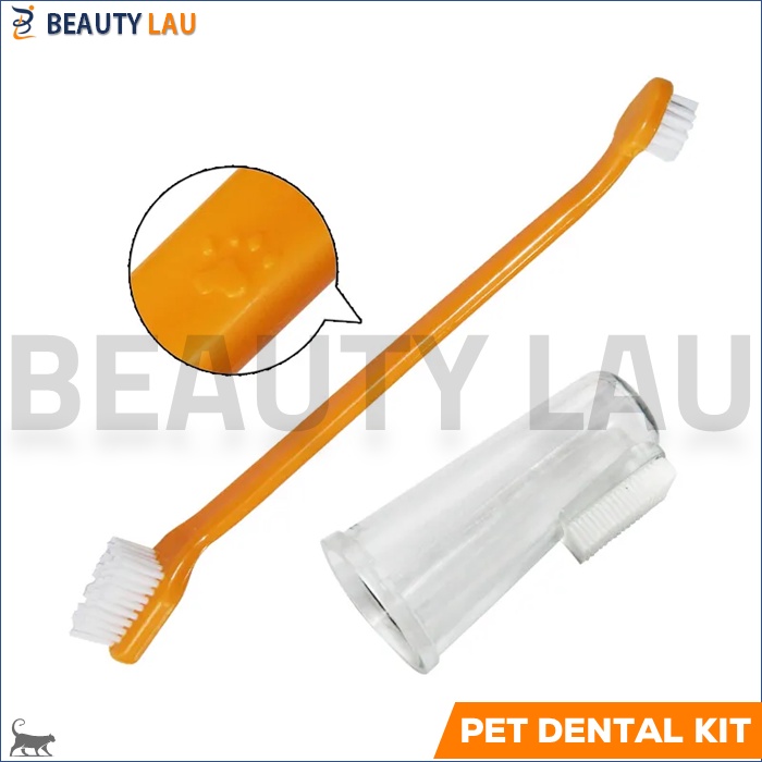 1SET SIKAT ODOL PASTA GIGI KUCING ANJING PET DENTAL GEL PET TOOTHBRUSH  TOOTHPASTE