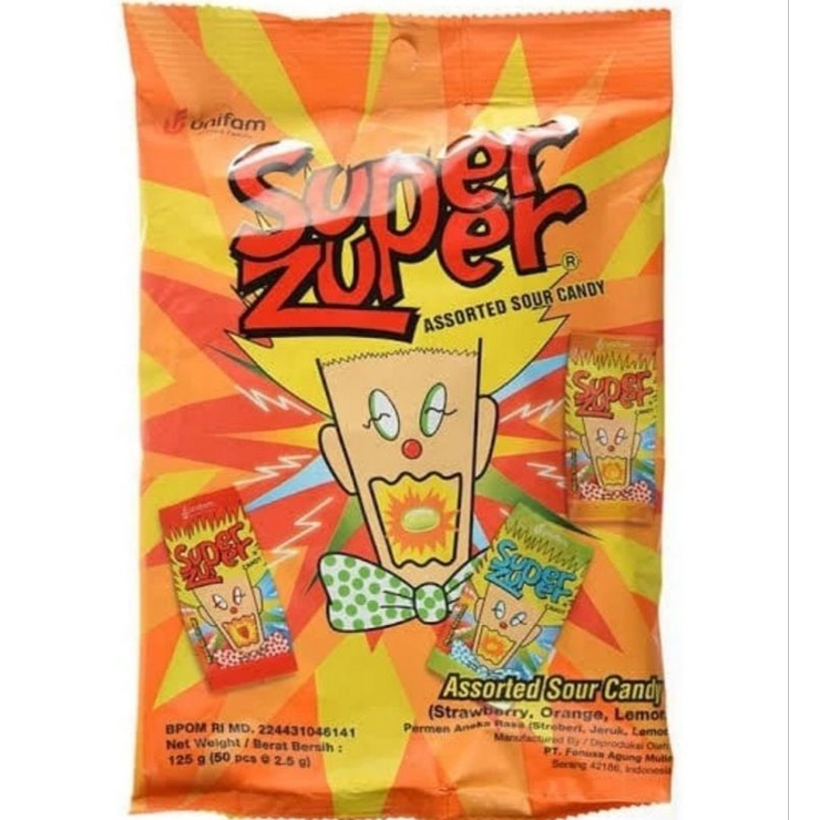 Super Zuper Permen Sour Candy Isi 50Pcs