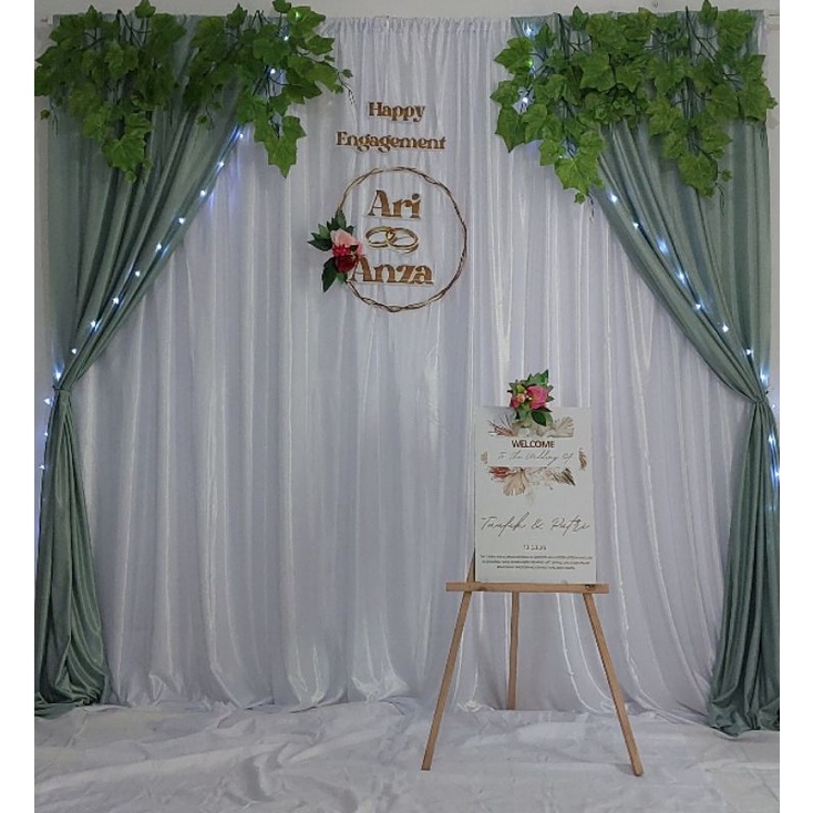 Dekor Tunangan Backdrop background photobooth nikahan lamaran  aqiqah (012)
