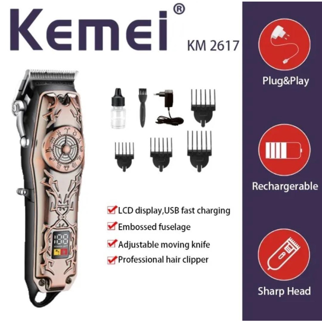 Kemei KM-2617 Alat Cukur Rambut Hair Clipper barber electric