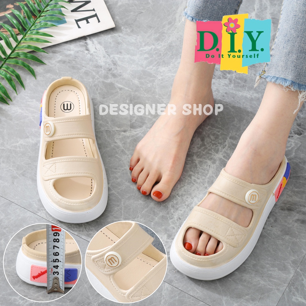 Sandal Wanita DIY VIRAL Kancing Ban Dua Terbaru 2023