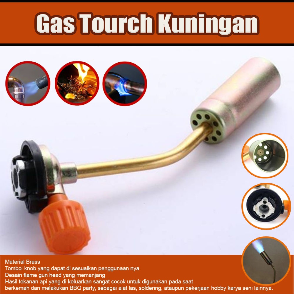Gas Torch Kepala Kuningan Flame Gun Blow Torch Api Besar - Kepala Gas Butane Torch Bbq Soldering Flame Gun Pemantik Api