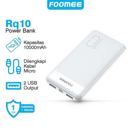 POWERBANK FOOMEE RQ10 WHITE 10000mAh