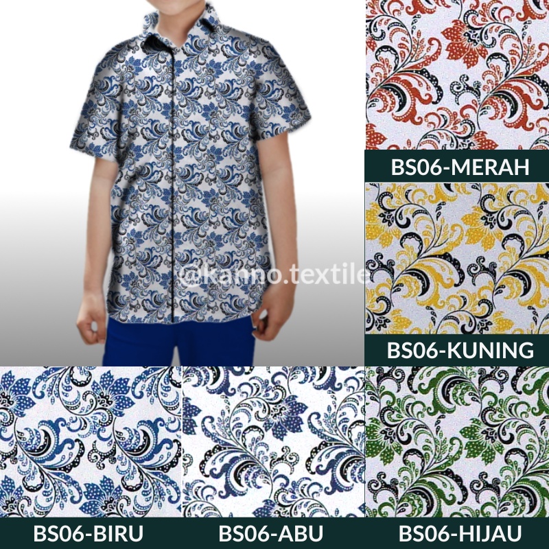 KAIN BATIK SERAGAM SEKOLAH PAUD TK SD SMP SMA BAHAN BSY SANWOS BS06 MERAH/BIRU/HIJAU/KUNING/ABU