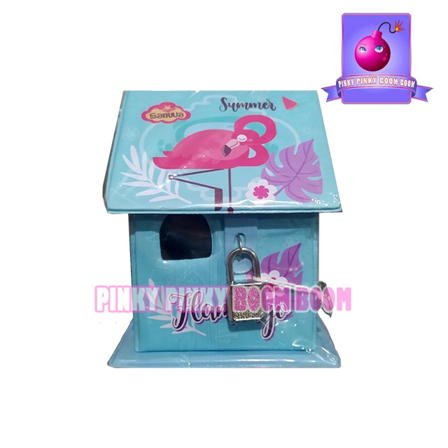 CRK Flamingo Celengan Rumah Kecil Gembok Flaminggo