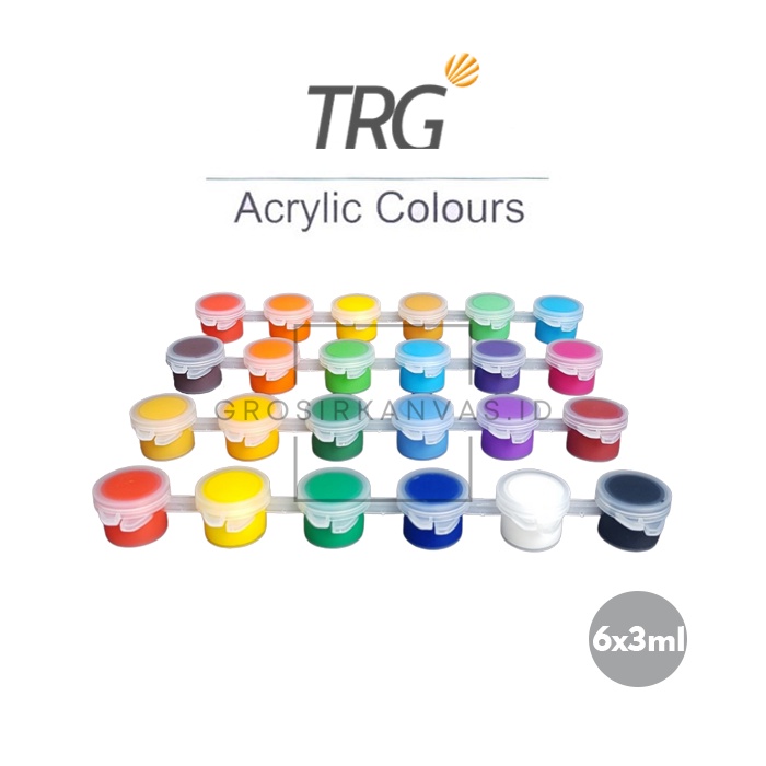 

Grosir TRG Acrylic Colour Set 6 Warna - Cat Akrilik Kanvas Lukis Canvas Paint Acrylic Color 3 ml