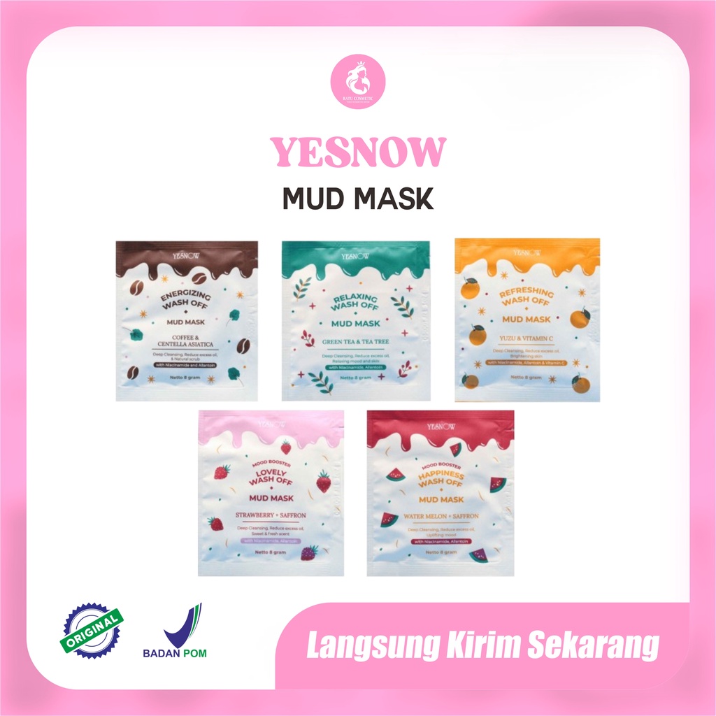 YESNOW Relaxing Wash-Off Mud Mask (Sachet Ecer) | Mud Mask | Masker Wajah | BPOM