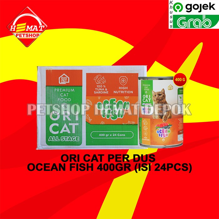 GOSEND Makanan Kucing Basah Ori Cat Kaleng Wet Food Dus 24 PCS 400GR