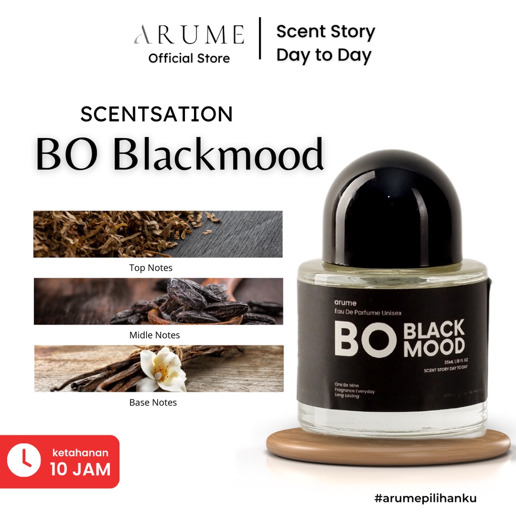 ARUME Parfum Pria Tahan Lama Wangi Parfum BO Blackmood Aroma Oud dan Woody Sensasi  Oud Pedas Sejuta