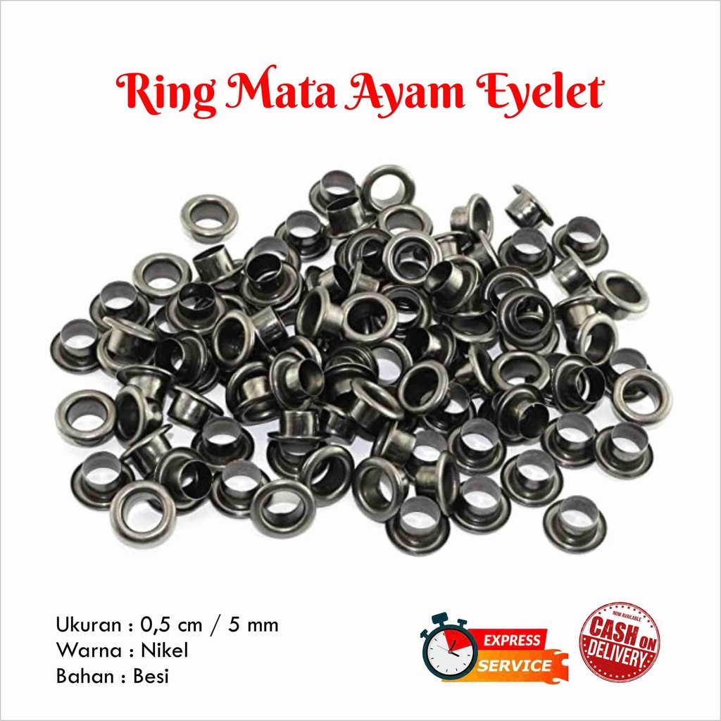 [25 pcs] Mata Ayam Eyelet Ring Nikel 5 mm