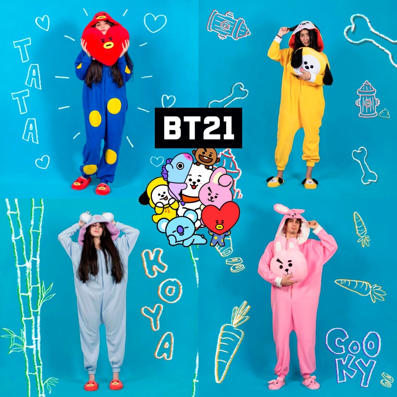 Kigurumi BT21 BTS Kostum Onesie Cosplay Chimmy Cooky Tata Mang Koya Dewasa