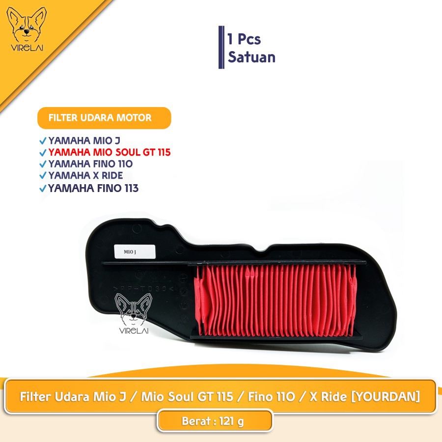 Filter udara Mio J / Mio Soul GT 115 / Fino 110 / X Ride 115 / Fino 113 [YOURDAN]