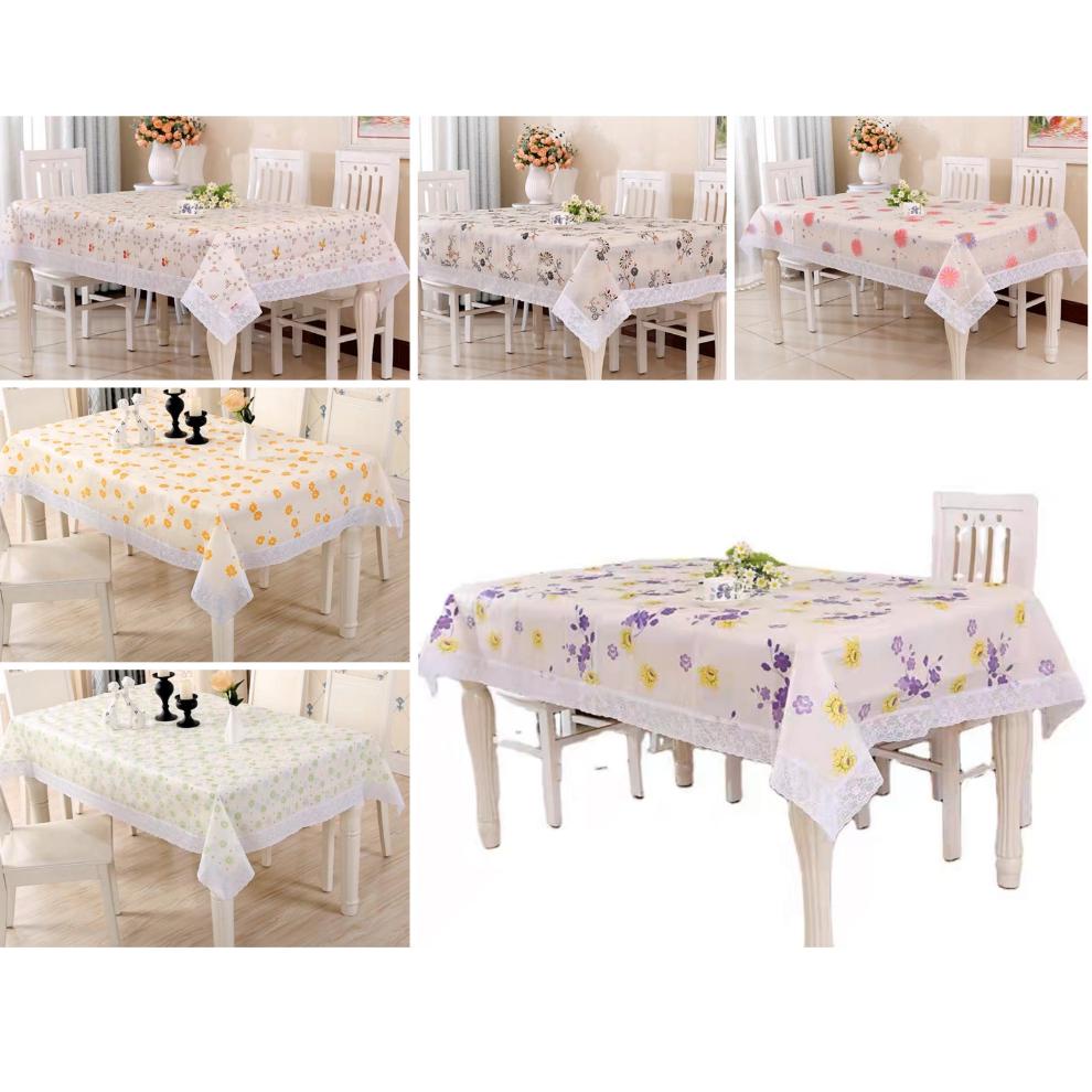 TERPERCAYA taplak meja makan renda anti air PVC WATERPROOF