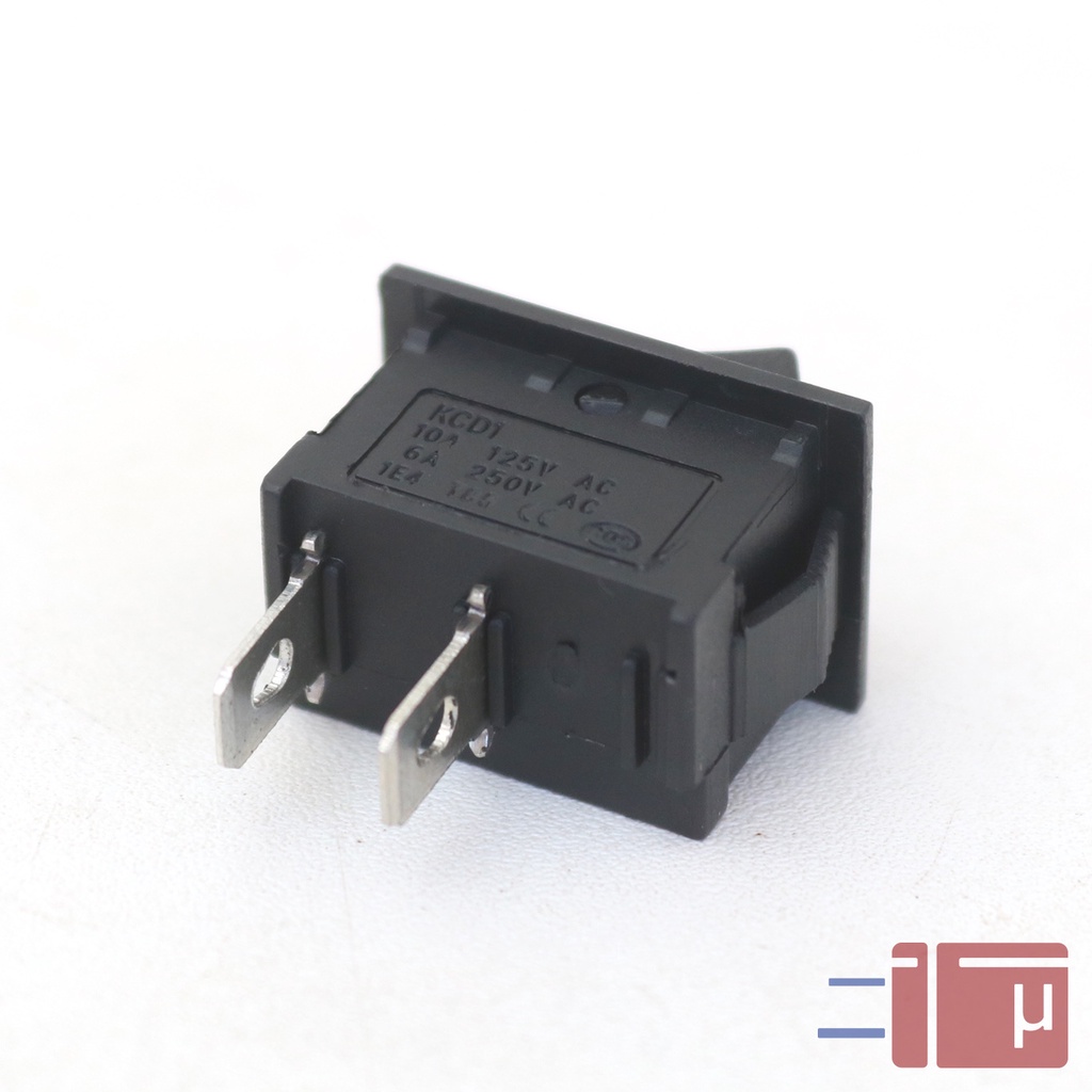 Saklar Rocker Switch 2 Pin Kotak Hitam KCD1-101 6A 250V AC