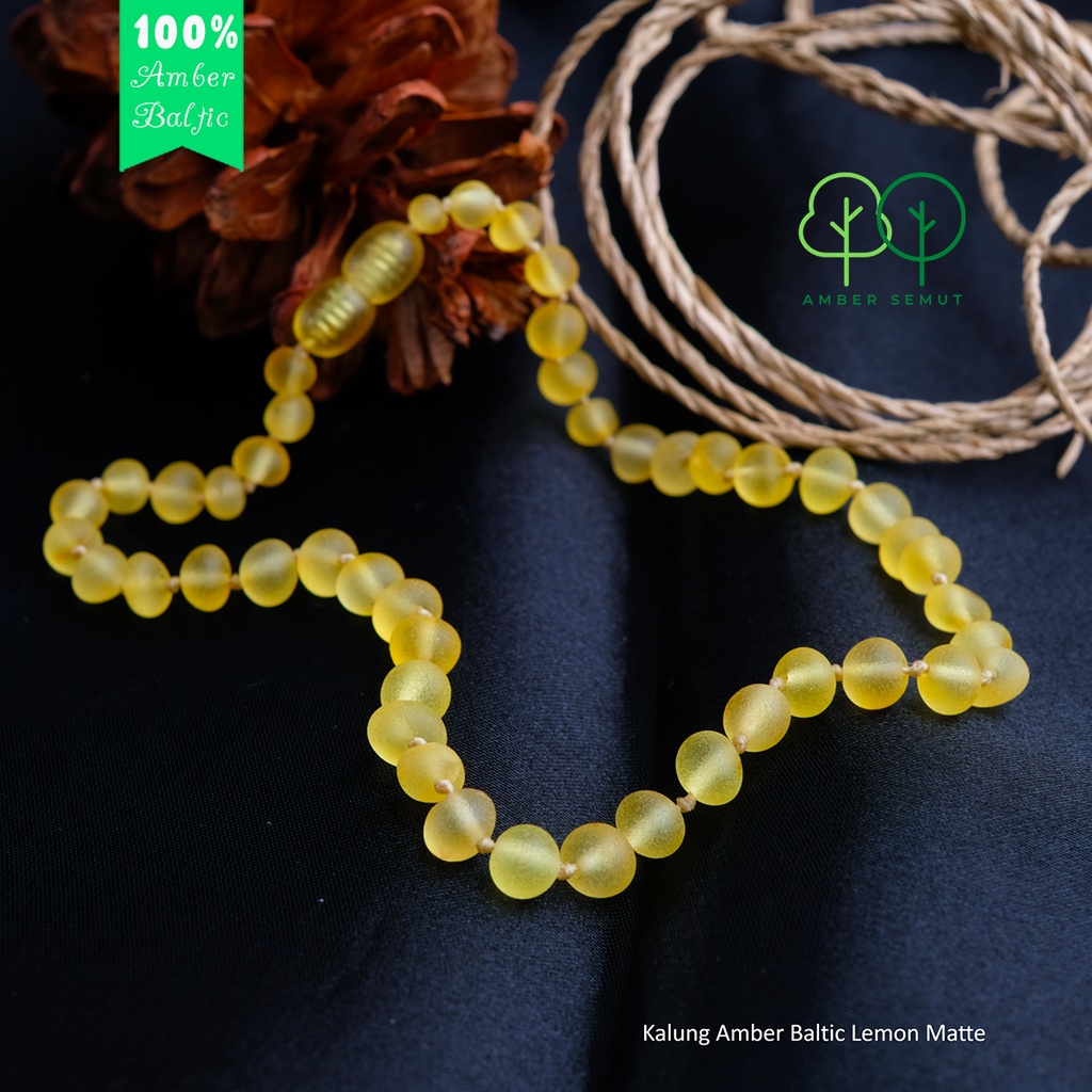 Kalung Amber Baltic Lemon Matte by AMBER SEMUT