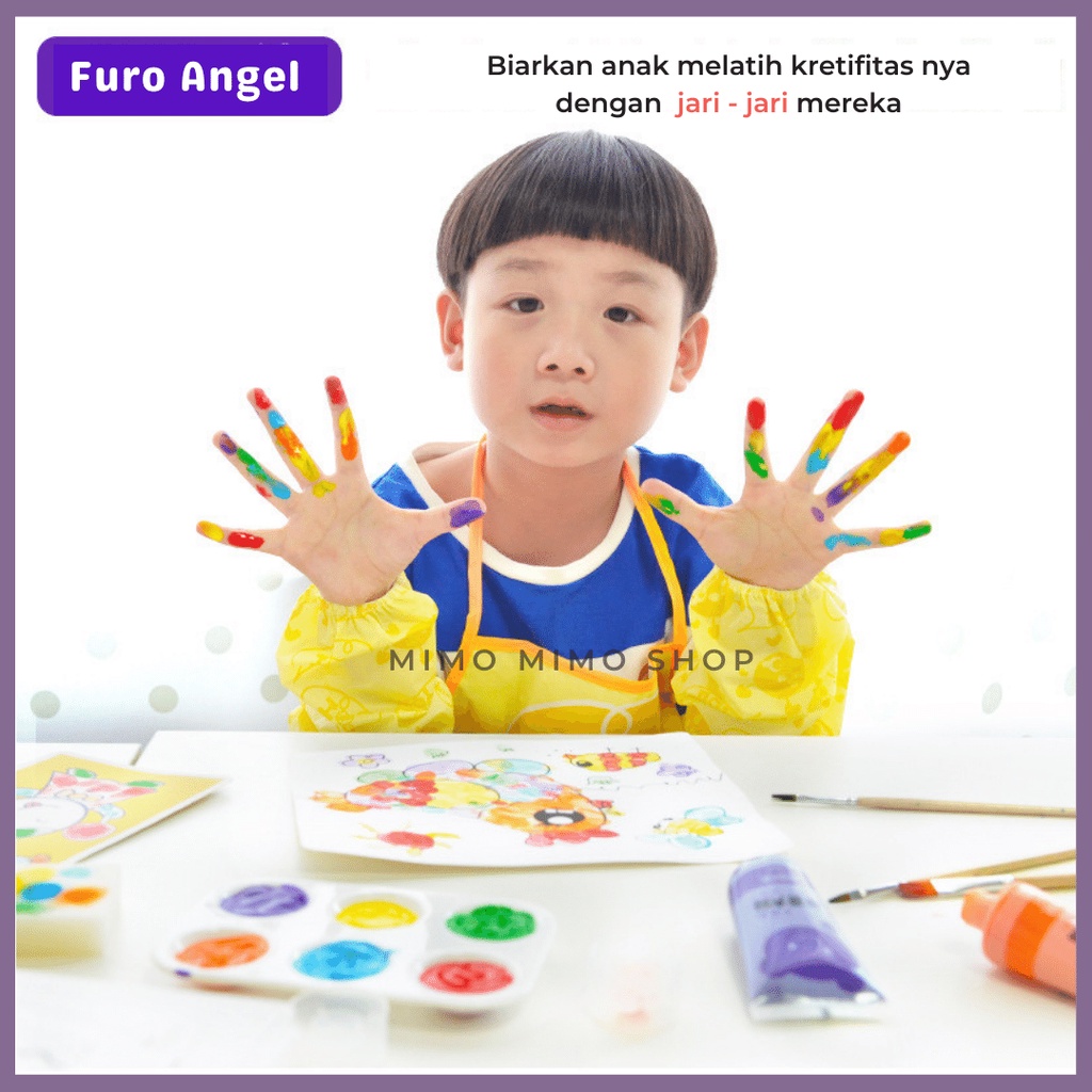 

FURO ANGEL FINGER PAINT WASHABLE CAT TANGAN WARNA NON TOXIC SET EDUKASI ANAK SF6