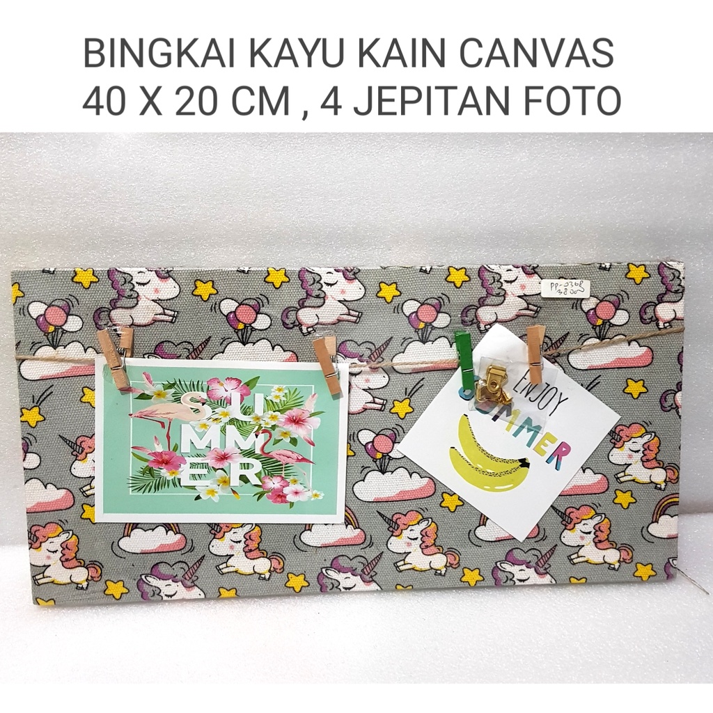 BINGKAI FOTO CANVASS KAYU  4 JEPITAN MOTIF
