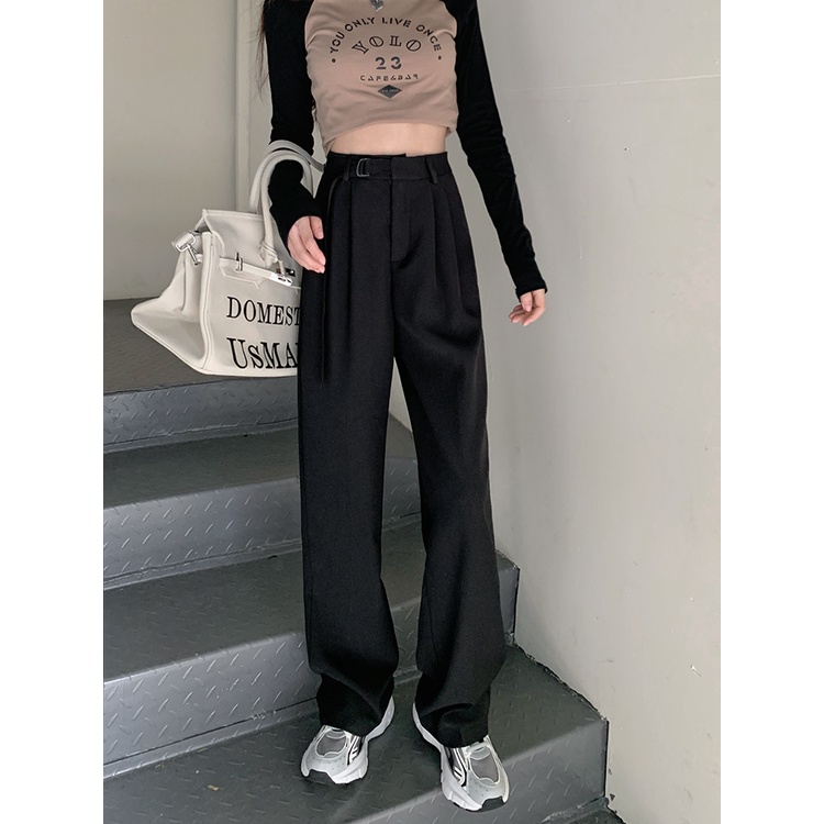 XIAOZHAINV Celana Wanita Korean Style Highwaist Straight 0725/Kulot highwaist/High waist jeans