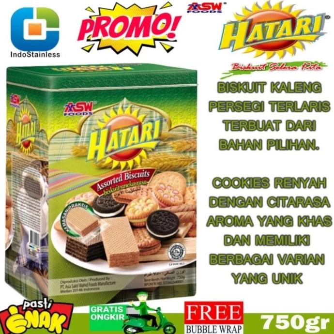 

HATARI ASSORTED BISCUITS BISKUIT KALENG PERSEGI ANEKA RASA 750GR rah03