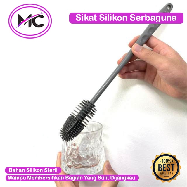 Sikat Botol Silikon Gagang Panjang Spon Silicone Pembersih Gelas Serbaguna Food Grade