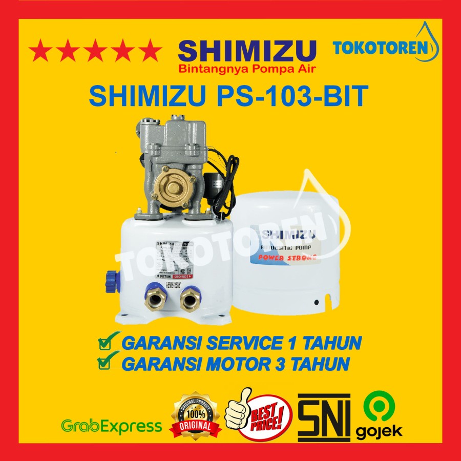 POMPA SHIMIZU PS 103 BIT SUMUR DANGKAL OTOMATIS GARANSI RESMI SHIMIZU