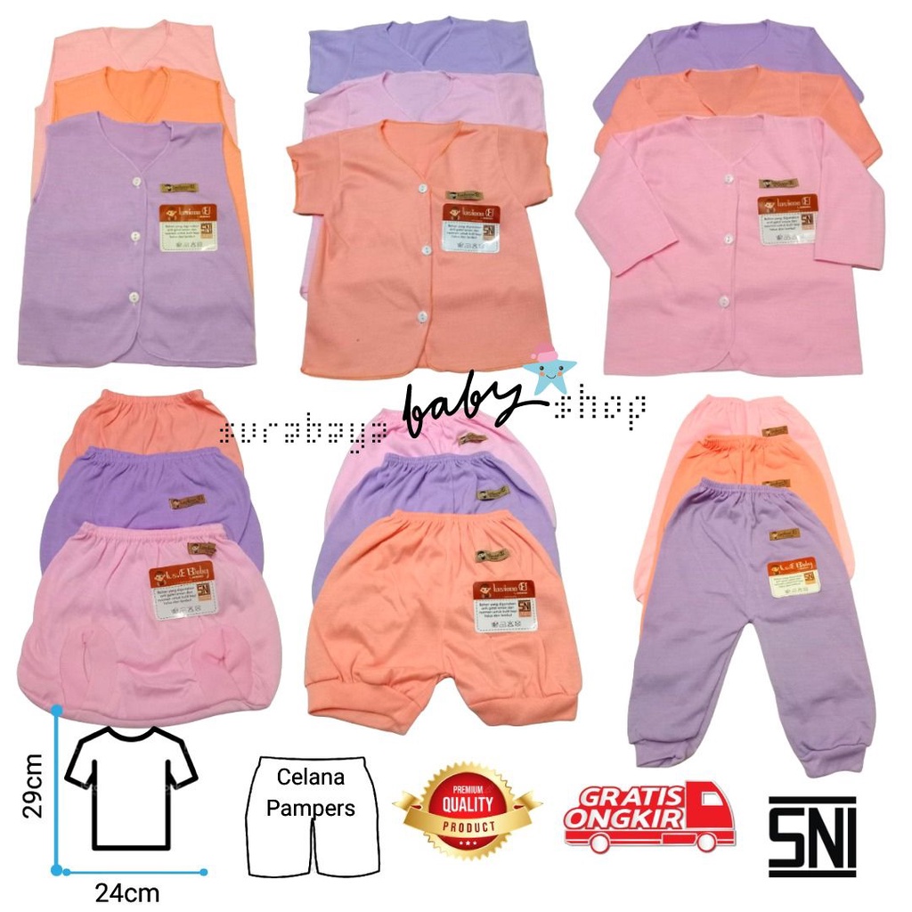 BAJU BAYI CELANA BAYI SETELAN BAYI BAJU BAYI NEWBORN BAJU BAYI BARU LAHIR ATASAN BAYI BAJU BAYI KADO MURAH BAJU BAYI LUCU BAJU BAYI SERI WARNA EKONOMIS GIFT SET WARNA SNI LUSIANA E