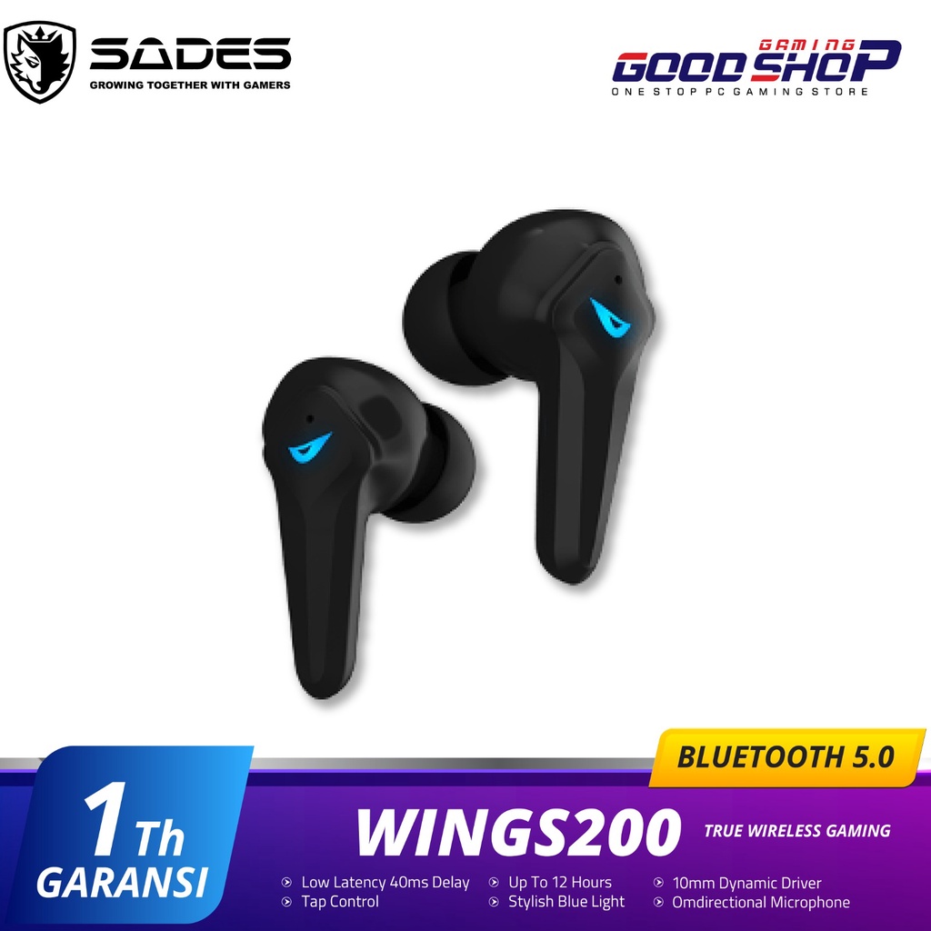 TWS Gaming Sades Earphone True Wireless Wings200 Low Latency