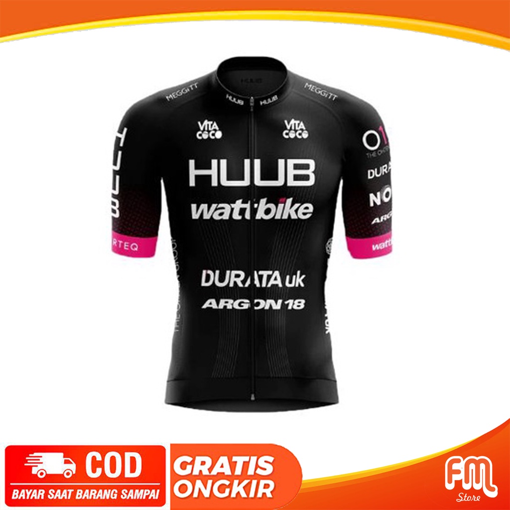 Jersey Road Bike Team Huub Black Baju Sepeda