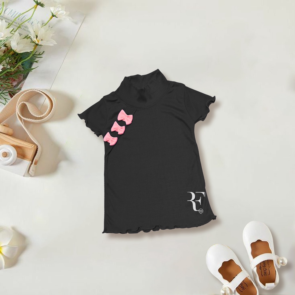 Baju atasan 3 pita anak perempuan KYLA RIB KNIT  GAYA KOREA