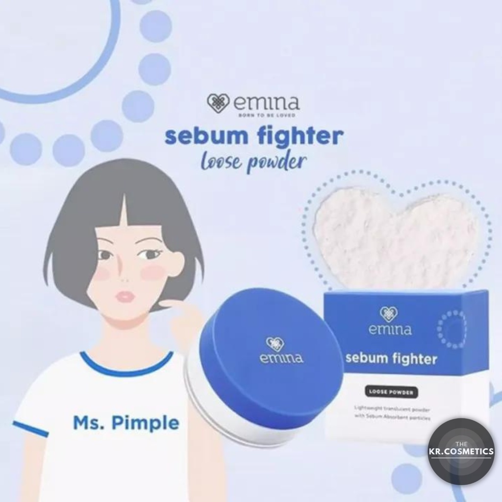 Emina ms pimple sebum fighter loose powder bedak tabur ber jerawat 8g