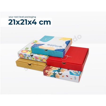 

21x21x4 cm LD Pizza/Karton/Polos/kardus/Hampers/brownis/ied mubarak