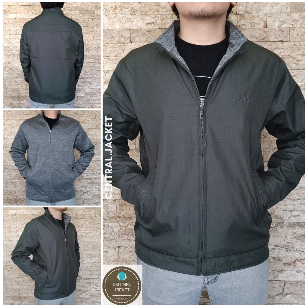 JAKET EBOSS CLASSIC IMPORT PRIA BOLAK BALIK - JAKET ORIGINAL - JAKET PRIA FORMAL KERAH SHANGHAI