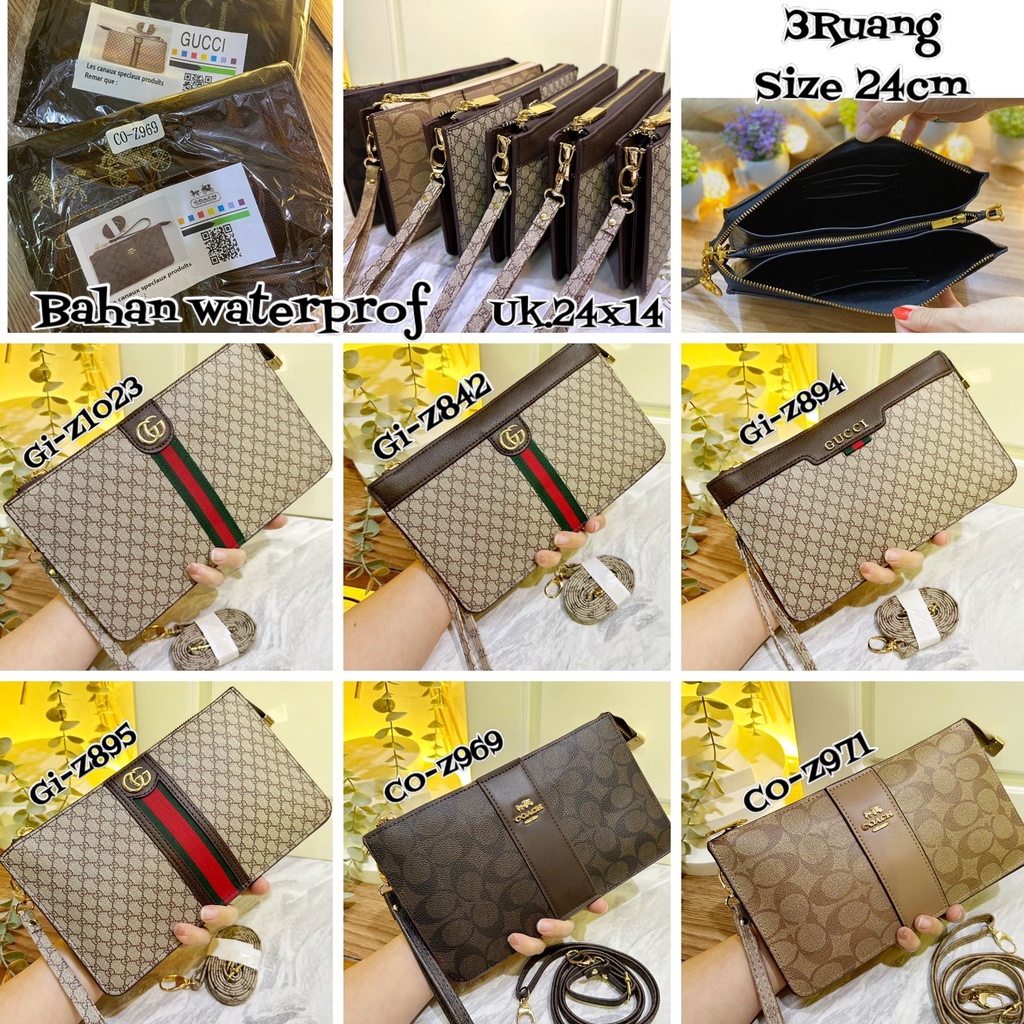 CLUTCH 3 RUANG BAHAN  KANVAS , WP DAN KAVIAR IMPORT SEMPREM