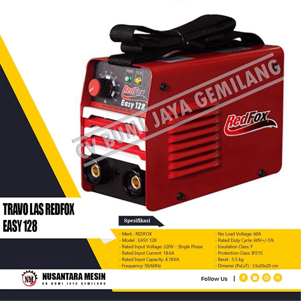 MESIN LAS / TRAVO LAS INVERTER REDFOX EASY 128