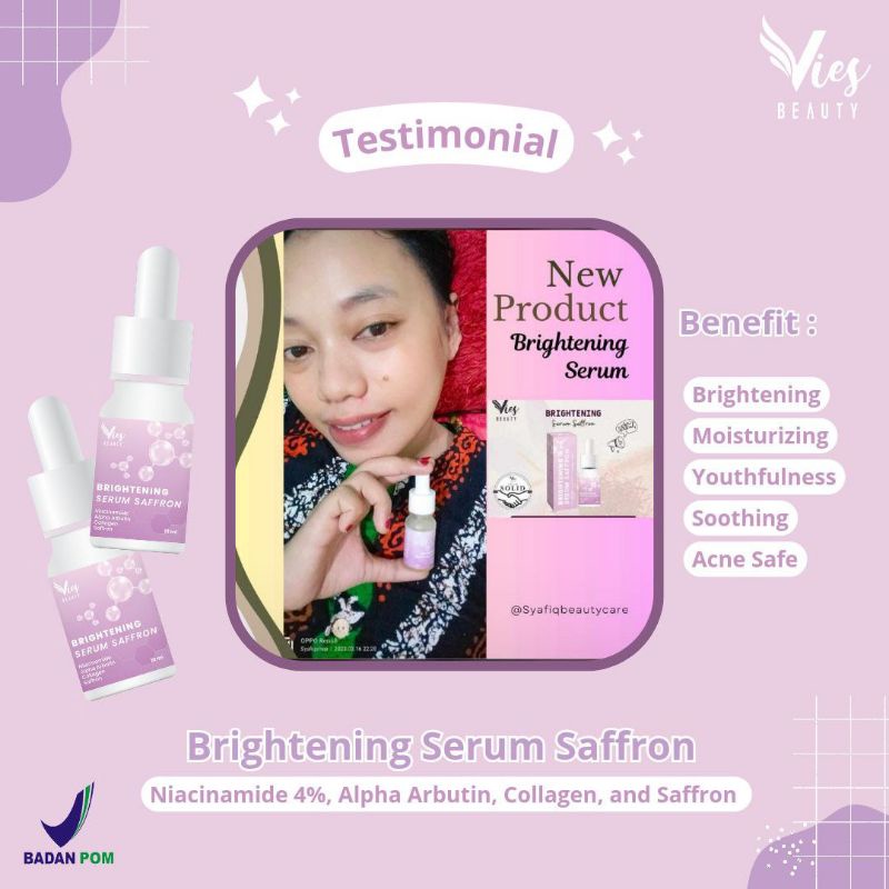 TERMURAH Serum Safron By Vies | Glowing Kenyal &amp; Melembabkan Wajah