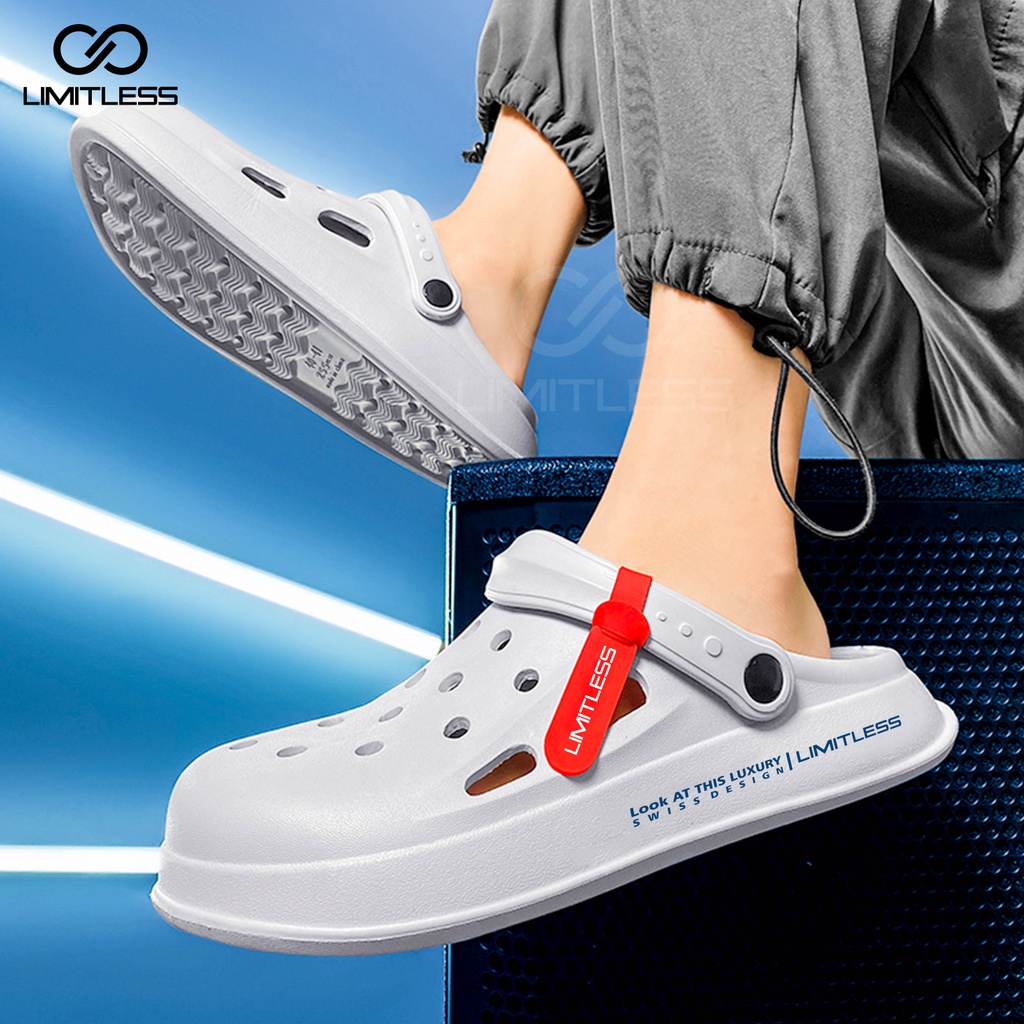 Sandal Selop Pria Fashion Stylish Sendal Slop Cowok ELIZER Non Slip Slide Casual Sandal Slip On Cowo Kekinian Terbaru Trendy Rumah