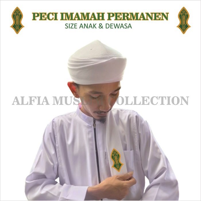 Imamah Permanen Panjang 3 Meter Peci Imamah Anak Dan Dewasa