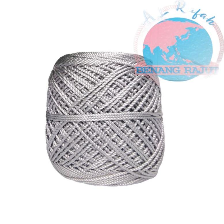 [spin1] ALRAFAH - BENANG RAJUT POLY KILAP SILVER