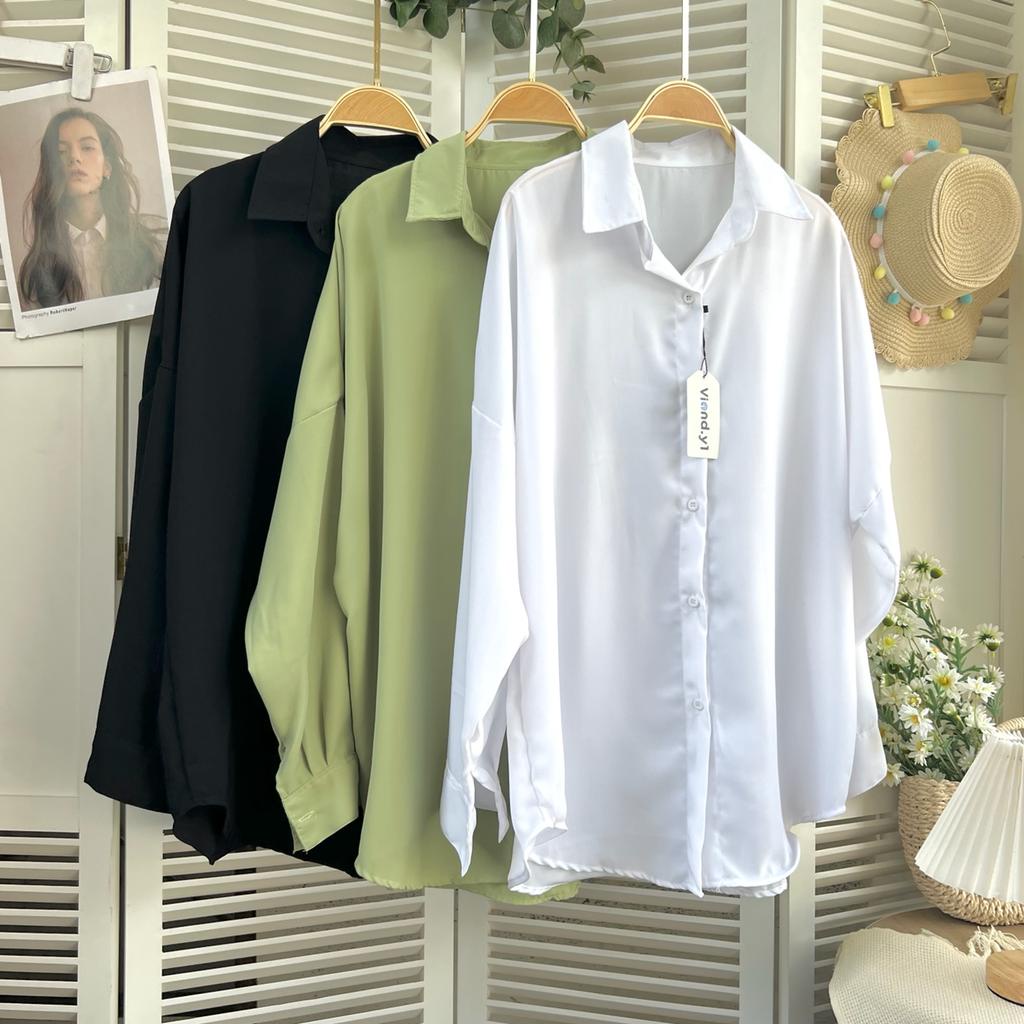 Kemeja Oversize Korea Premium / Atasan Pakaian Wanita Terbaru Kasual / Blouse Kantoran