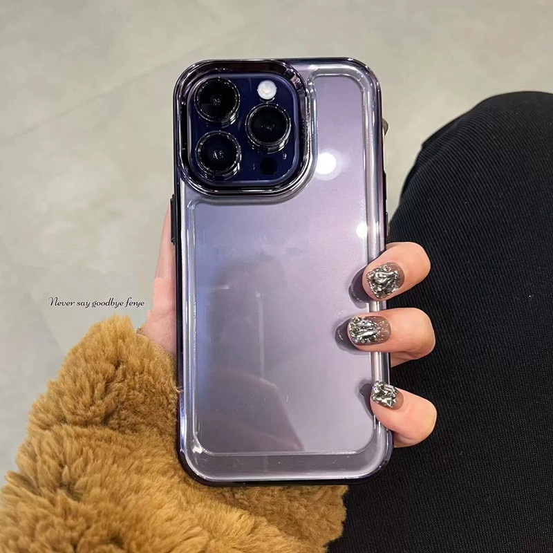 Case Pelindung Lensa Transparan Bahan Metal Silikon Bumper Shockproof Untuk iPhone 14 Pro Max 13 Pro Max 12 Mini 11 Pro XS Max XR X 7 8 Plus