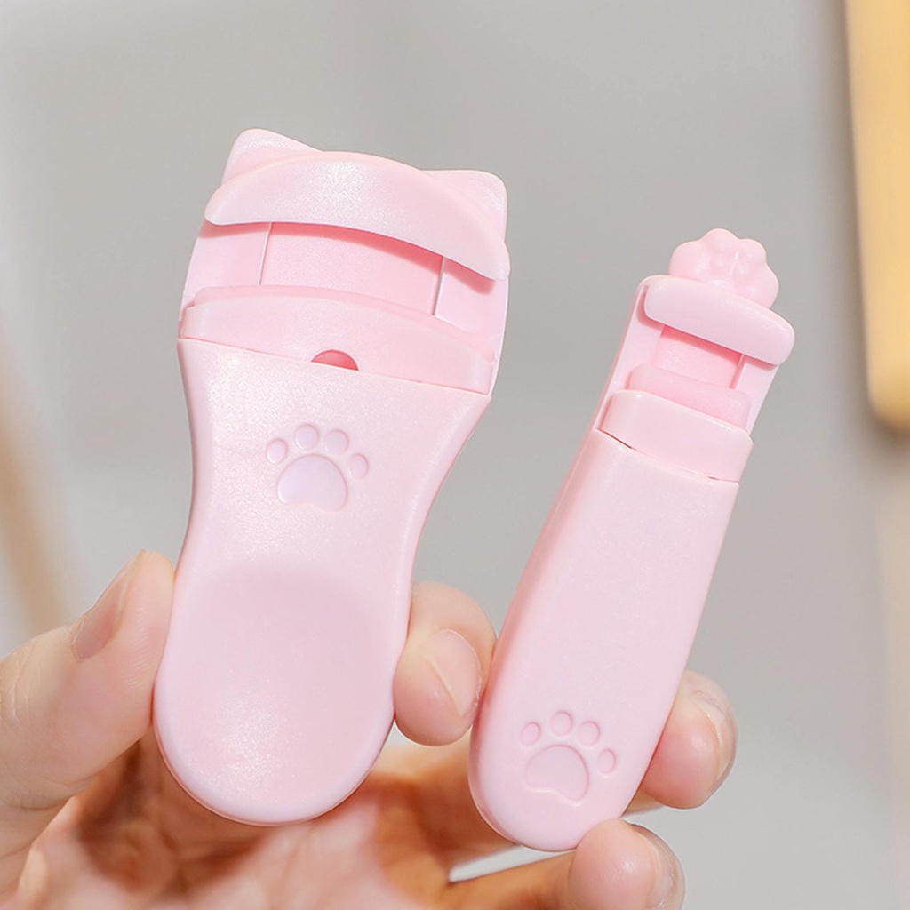 MMM Penjepit Bulu Mata 2 IN 1 Tapak Kucing Eyelash Curler Kit Plastics Beauty Tools Mini Jepitan Maskara Jepit Pelentik Bulu Mata Portbale Jejak Kaki Impor Murah