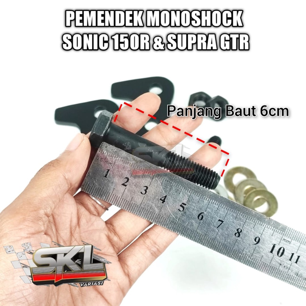 Penurun Shock Belakang Sonic Dan Gtr Tebal 6 mm Pemendek Monoshock Honda Sonic 150R Supra Gtr 150